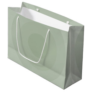 Sage Green Minimalist Circle Gradient Large Gift Bag