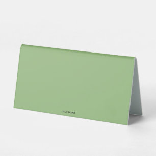 Sage Green Minimalist Custom Table Tent Sign Desig