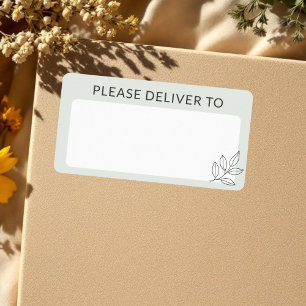 Sage Green Minimalist Deliver Ship To Shipping Label