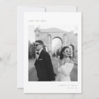 Sage Green Minimalist Elegant Photo Save the date