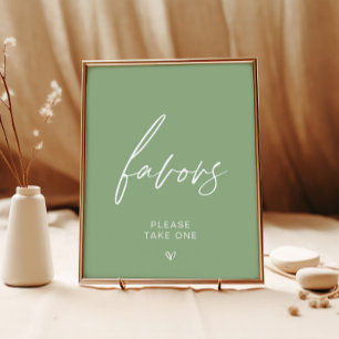 Sage Green Minimalist Favour Sign