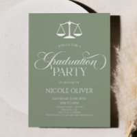 Sage Green Minimalist Lawyer Scale Graduation