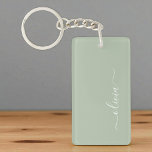 Sage Green Minimalist Modern Monogram Elegant Key Ring<br><div class="desc">Introducing our Sage Green Minimalist Modern Monogram Elegant Collection: Elevate your aesthetic with serene sophistication and timeless elegance. Our collection showcases minimalist designs in a tranquil sage green hue, complemented by refined monograms tailored to your personal style. From polished stationery to versatile accessories, each piece in our collection is meticulously...</div>