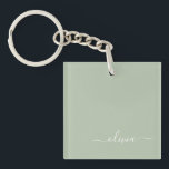 Sage Green Minimalist Modern Monogram Elegant Key Ring<br><div class="desc">Introducing our Sage Green Minimalist Modern Monogram Elegant Collection: Elevate your aesthetic with serene sophistication and timeless elegance. Our collection showcases minimalist designs in a tranquil sage green hue, complemented by refined monograms tailored to your personal style. From polished stationery to versatile accessories, each piece in our collection is meticulously...</div>