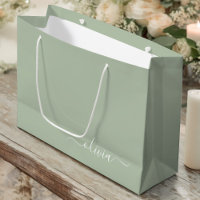 Sage Green Minimalist Modern Monogram Elegant
