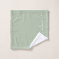 Sage Green Minimalist Modern Monogram Elegant