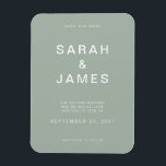 Sage Green Minimalist Modern Wedding Save the Date Magnet<br><div class="desc">Sage Green Minimalist Modern Wedding Save the Date Magnet. Personalise this save the date card with your details,  message and other information.</div>