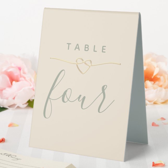 Sage Green Minimalist Modern Wedding Table Number (In SItu (Wedding))