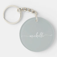 Sage Green Minimalist Monogram Name Script