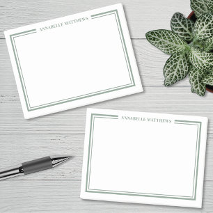 Sage Green Minimalist Monogram Post-it Notes