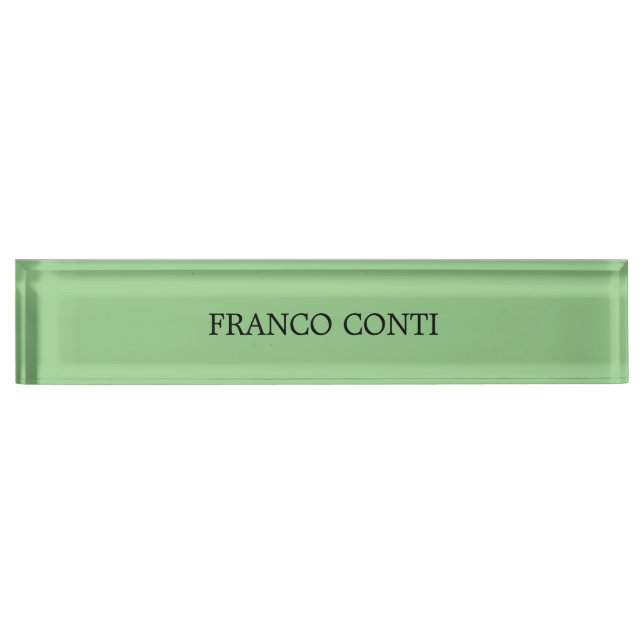 Sage Green Minimalist Plain Modern Nameplate (Front)