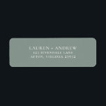 Sage Green Minimalist Return Address Label<br><div class="desc">Minimalist return address label. You can personalise by modifying the names and address,  and changing the colours to match your wedding theme.</div>