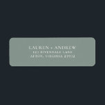 Sage Green Minimalist Return Address Label<br><div class="desc">Minimalist return address label. You can personalise by modifying the names and address,  and changing the colours to match your wedding theme.</div>