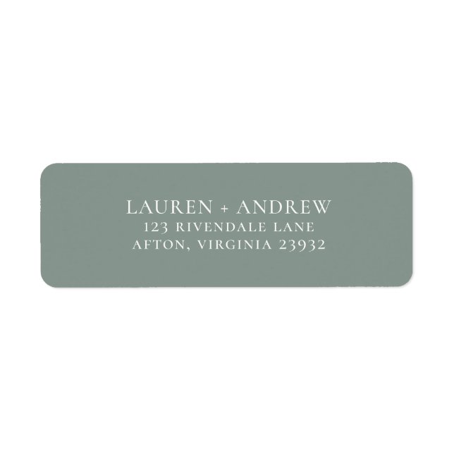 Sage Green Minimalist Return Address Label (Front)