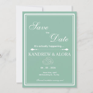 Sage Green Minimalist Save the Date