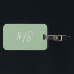 Sage Green Minimalist Simple Two Monogram Luggage Tag<br><div class="desc">Sage Green Minimalist Simple Two Monogram luggage tag perfect for bosses,  consultants,  professionals or businessmen.</div>