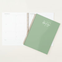 Sage Green Minimalist Simple Two Monogram