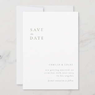 Sage Green Minimalist Text and Photo Save the date Invitation