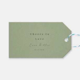 Sage Green Minimalist Wedding Favour Gift Tag