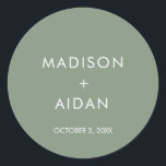 Sage Green Minimalist Wedding Favours  Classic Round Sticker<br><div class="desc">Sage Green Minimalist Wedding Favours Classic Round Sticker . These stickers are perfect to add to favours or any other part of your wedding.</div>