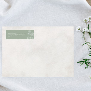 Sage Green, Minimalist Wedding Return Address