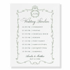 Sage Green Modern Classic French Wedding Timeline