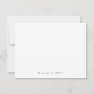 Sage Green Modern Classy personalised Stationery Card