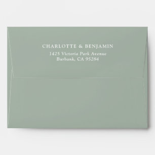 Sage Green Modern Custom Wedding 5.25x7.25 Envelope