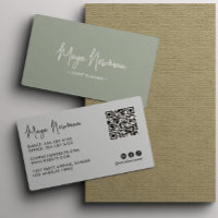 SAGE GREEN Modern Elegant Minimal QR Code Creative