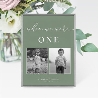 Sage Green Modern Elegant Wedding Age Table Number