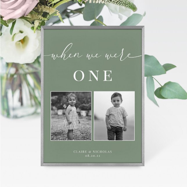 Sage Green Modern Elegant Wedding Age Table Number (Creator Uploaded)