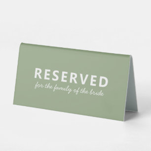 Sage Green Modern Elegant Wedding Reserved
