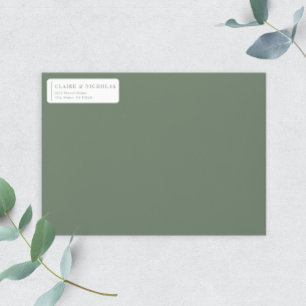 Sage Green Modern Elegant Wedding Return Address