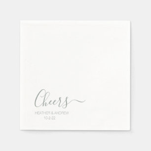 Sage Green Modern Elegant Wedding Simple Napkin