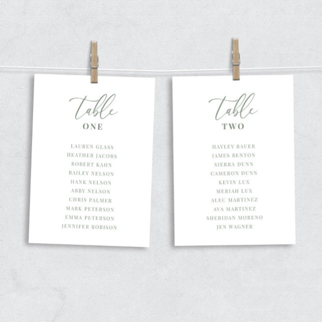 Sage Green Modern Elegant Wedding Table Seat Card (Creator Uploaded)