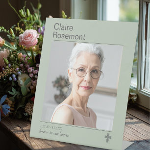 Sage Green Modern Funeral Photo Table Sign
