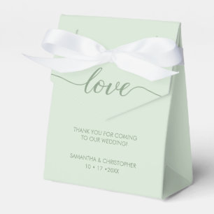 Sage Green Modern Love Script Wedding Custom Favour Box
