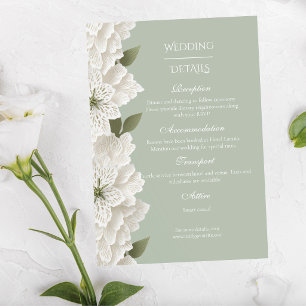 Sage Green Modern Luxury Floral Wedding Enclosure Card