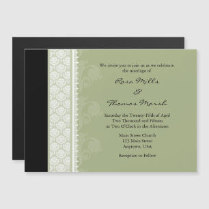 Sage Green Modern Magnetic Wedding Invitation
