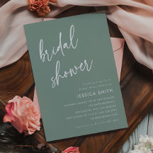 Sage Green Modern Minimalist Bridal Shower