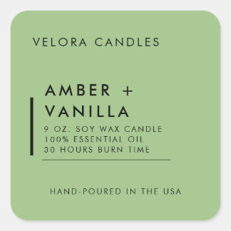 Sage Green Modern Minimalist Candle Label Sticker