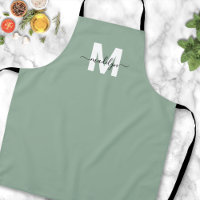 Sage Green Modern Minimalist Elegant Monogram