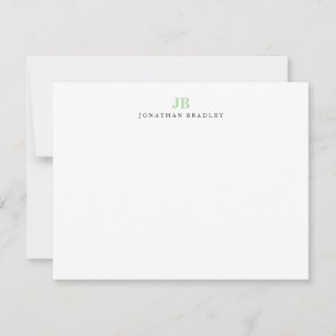 Sage Green Modern Minimalist Monogram Professional Card