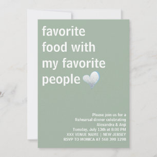 Sage Green Modern Minimalist Rehearsal Dinner Invitation