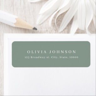 Sage Green modern minimalist return address label