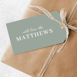 Sage Green   Modern Minimalist Stylish Elegant Gift Tags