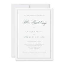Sage Green Modern Minimalist Wedding Invitation