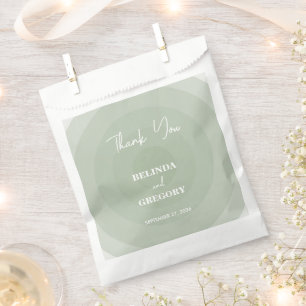 Sage Green Modern Monogram Wedding Favour Bags
