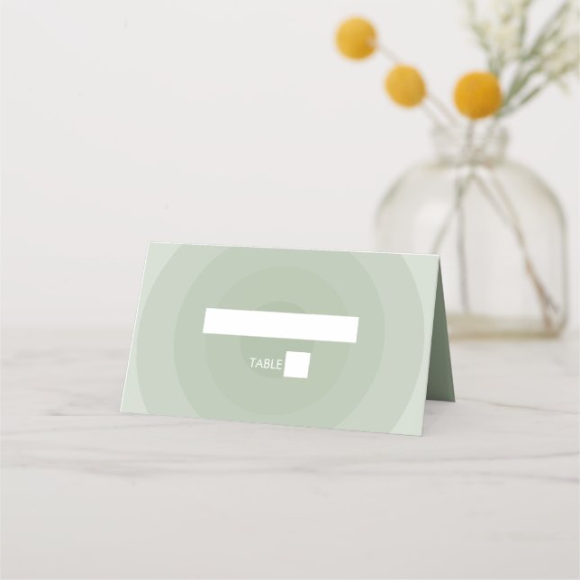 Sage Green Modern Monogram Wedding  Place Card (Front)