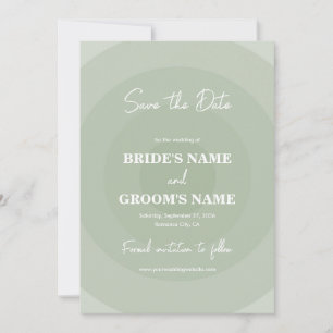 Sage Green Modern Monogram Wedding Save The Date